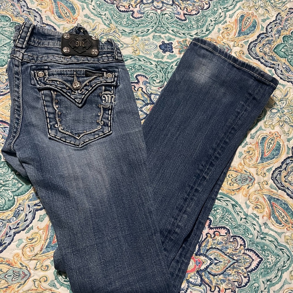 Miss Me Boot Cut Jeans in Classic Blue